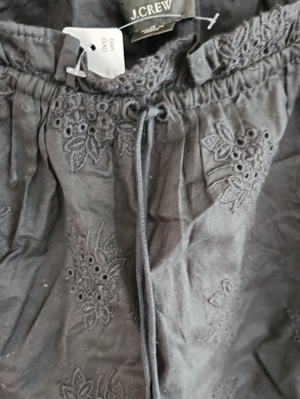 NWT J.Crew Square-neck top with embroidered eyelet Black - Picture 6 of 8